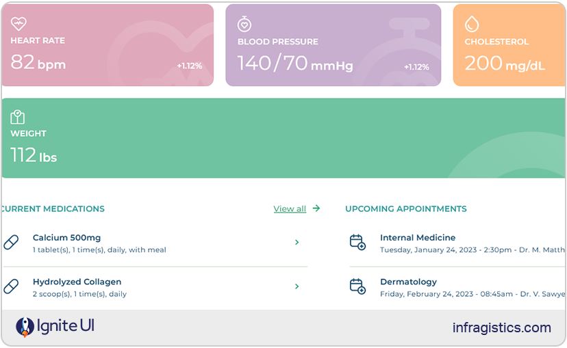 Angular health vault sample app