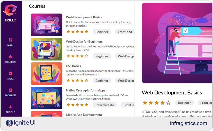 Angular learning portal app