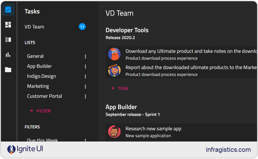 Angular team collaboration app