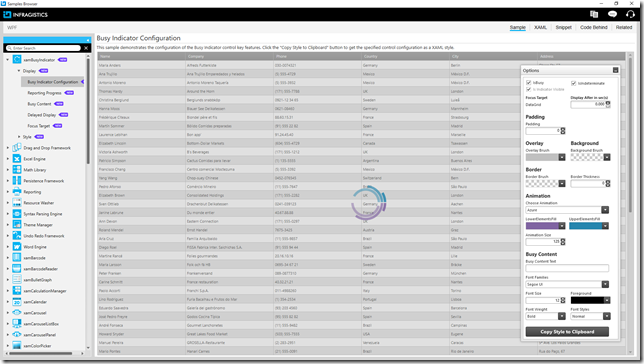 xamBusyIndicator configurator