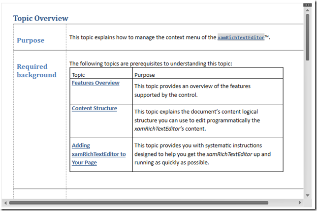 xamRichTextEditor table support