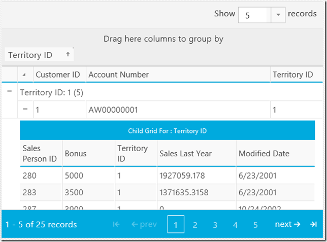 NetAdvantage for Windows UI - Hierarchical Grid