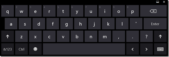 Windows 8 touch keyboard