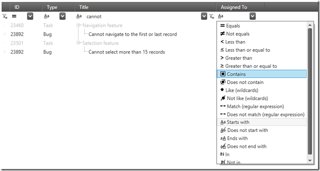 xamTreeGrid filtering