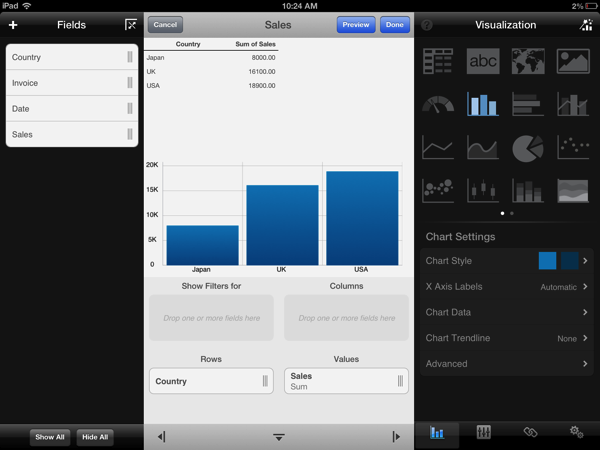 ReportPlus Column Chart