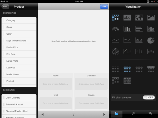 ReportPlus SSAS pivoteditor