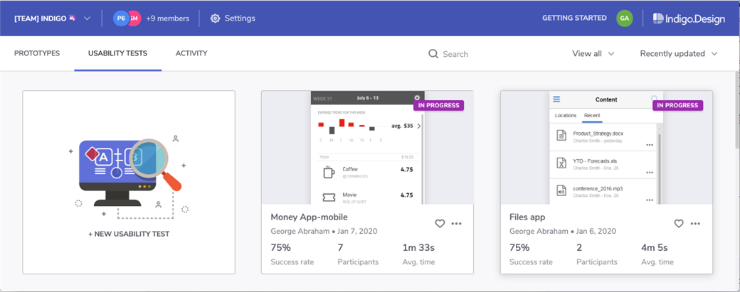  Usability test gallery