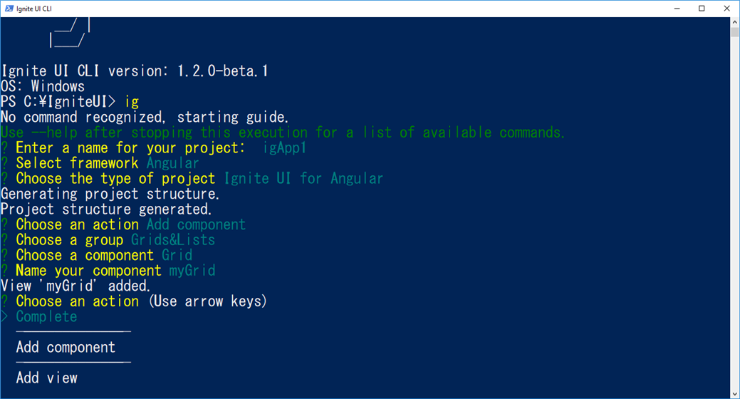 Ignite UI CLI - Added Components