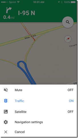 Google Maps app Mute off setting