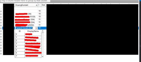 dropdown in list with censored name for dataprotection