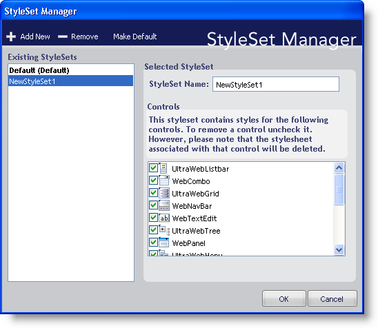 The StyleSet Manager dialog box.