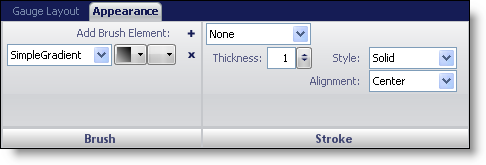 Appearance tab in the gauge designer.