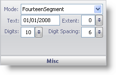 The digital misc pane in the gauge designer.