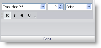 The font pane in the gauge designer.