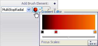 The gauge's gradient editor