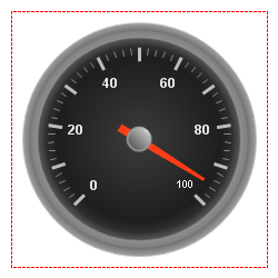 Radial gauge that was create according to the layout setting specified in screen shot above.