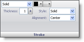 The stroke pane in the gauge designer.