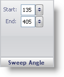 The sweep angle pane in the gauge designer.