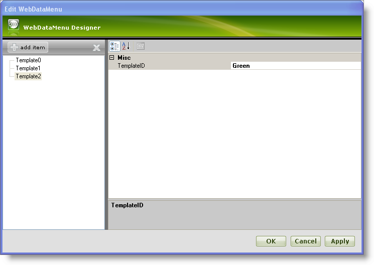 WebDataMenu Assigning templates to individual items using the templates collection 01.png