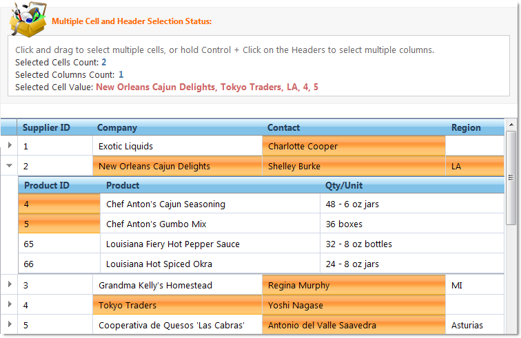 WebHierarchicalDataGrid Behaviors Selection 01.png