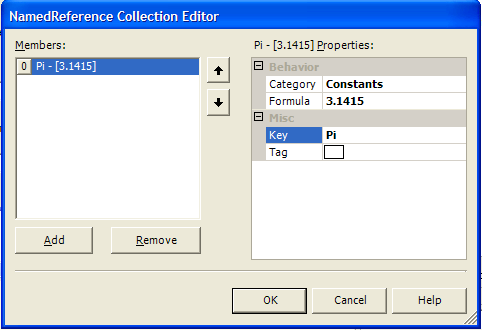 wincalcmanager's namedreference collection editor