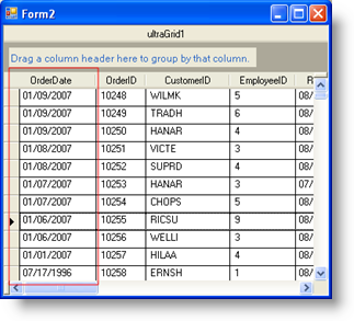 group rows based on column data in ultragrid