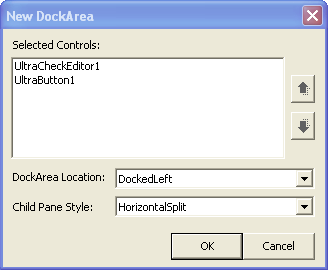 ultradockmanager's new dockarea dialog