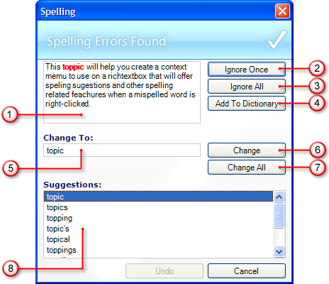 example of ultraspellchecker's dialog