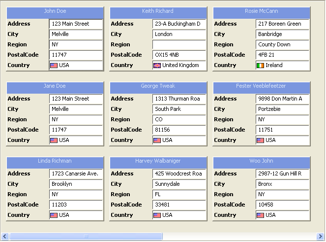 ultragrid's card view layout