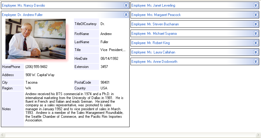 ultragrid's card view layout