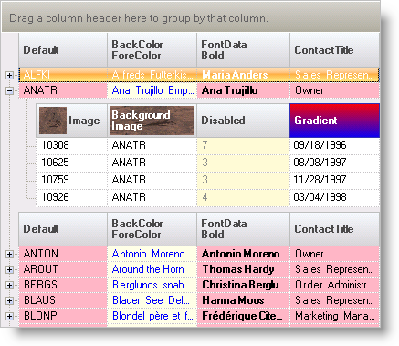 changing the appearance of ultragrid columns