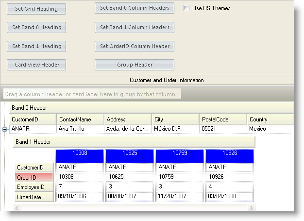 changing the appearance of ultragrid's headings