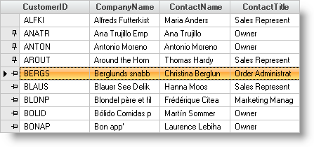 specify fixed rows in ultragrid