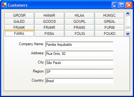 ultratabstrip control at run time shown data bound