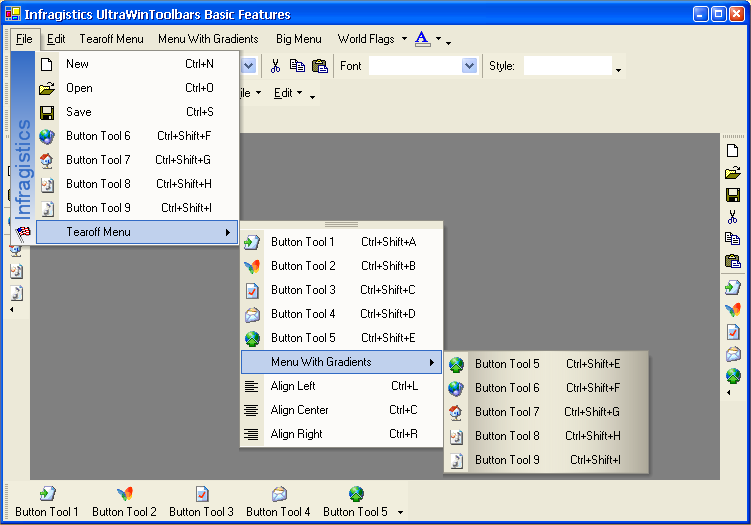 example of ultratoolbarsmanager popupmenu tool