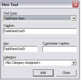 ultratoolbarsmanager design time new tool dialog.