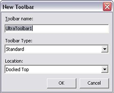 ultratoolbarsmanager new toolbar dialog