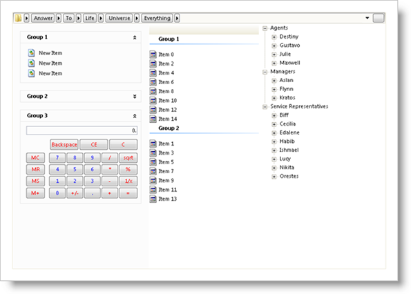 The Navigation Canvas that appears in WinAppSylist.