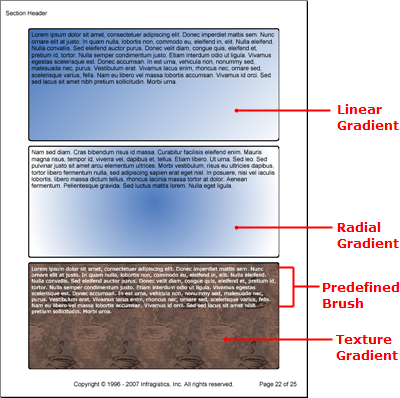 Shows a PDF that demonstrates Brushes