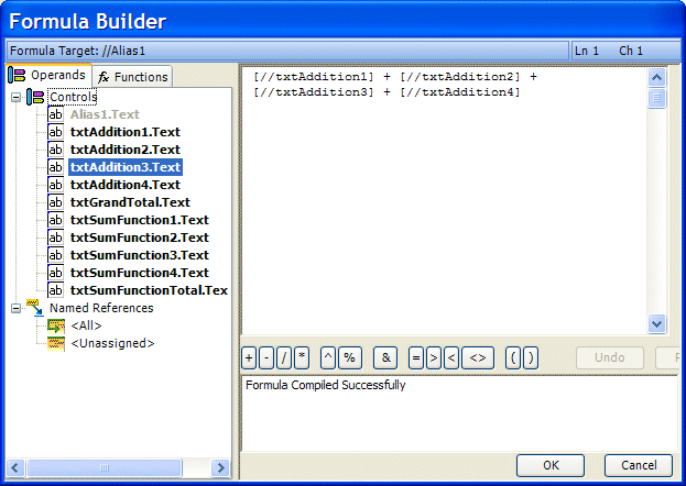 ultracalcmanager formula builder