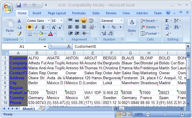 WinGridExcelExporter Transposing Rows and Columns using WinGridExcelExporter 01.png