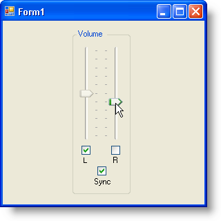 synchronizing two ultratrackbar controls