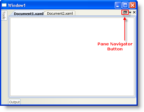 shows xamdockmanager's pane navigator button