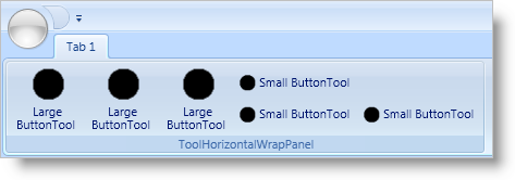 example of xamribbon's group layout panel toolhorizontalwrappanel