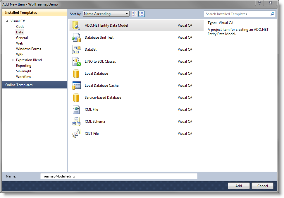 xamTreemap WPF Bind xamTreeMap to ADO.NET Entity Data Model 02.png