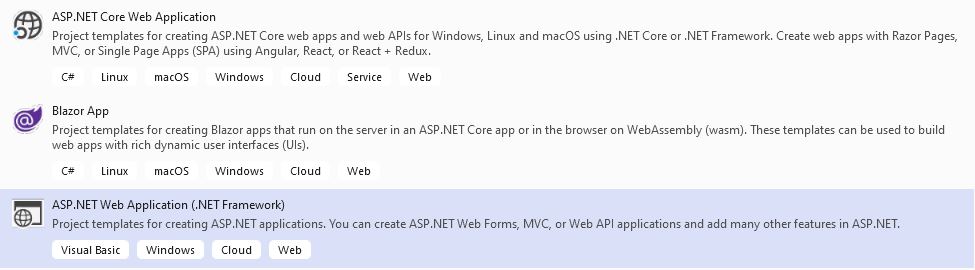 Create ASP.NET Core App project