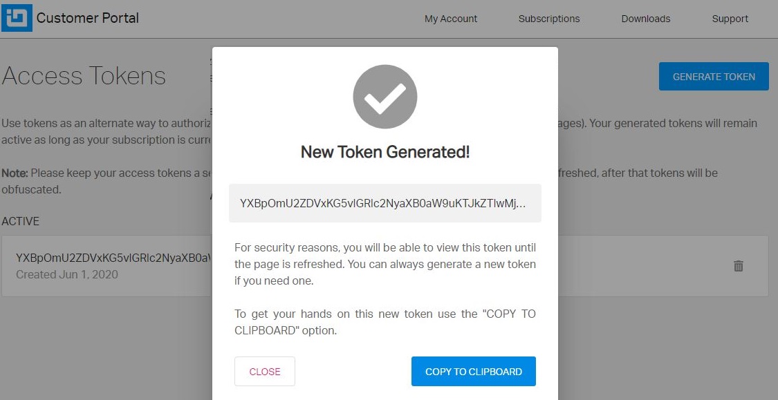 Nuevo token generado